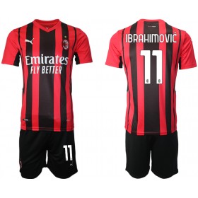 Koszulka AC Milan Zlatan Ibrahimovic 11 Dziecięcy Domowe Stroje Piłkarskie 2021/22 Krótki Rękaw